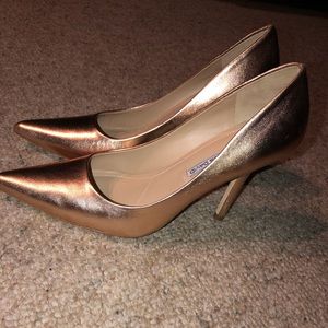 Charles David Leather Rose gold Metallic Pumps